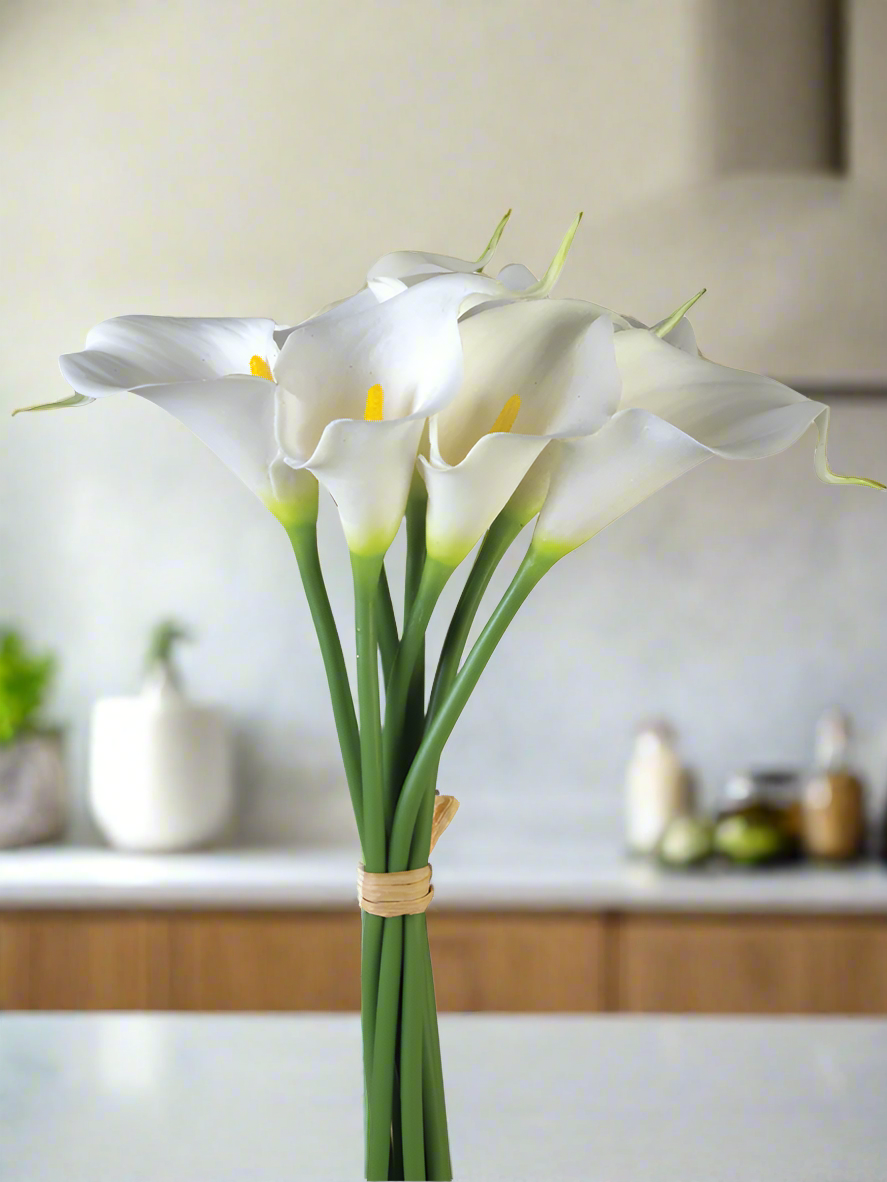 12" CALLA LILY STEM X7 WH