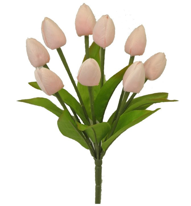 13IN Tulip Bush x9 - Light Pink