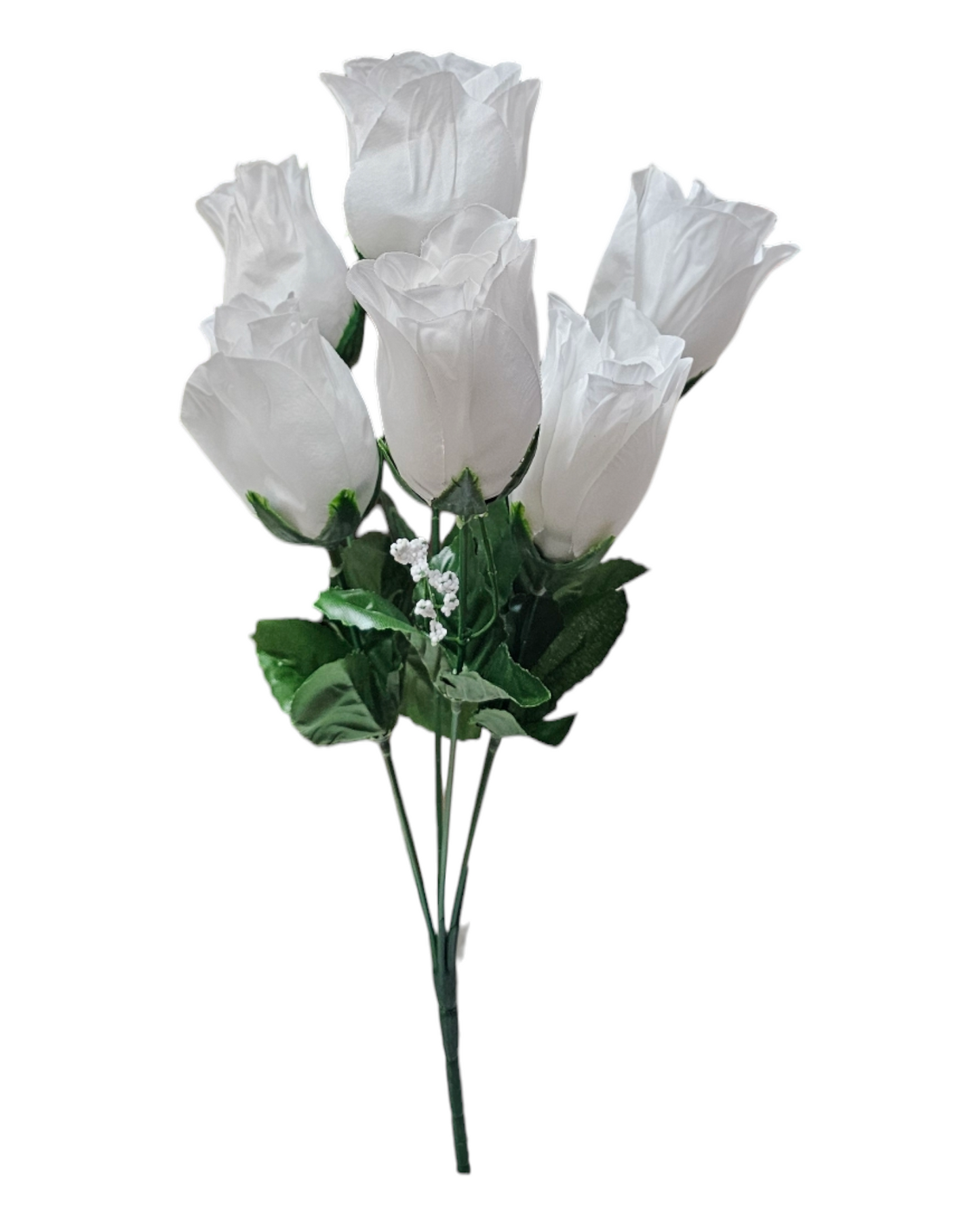 Closed Rose Bush Single White