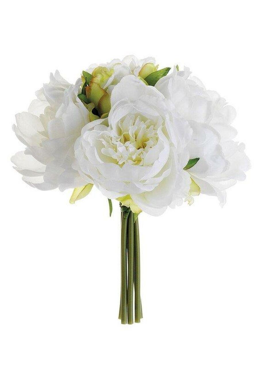 9.5"PEONY BOUQUET X5 WH