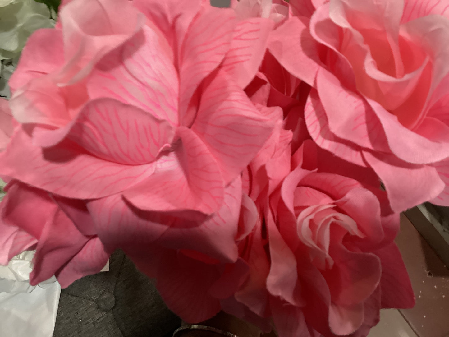 16IN Veined Rose Bush x6 - PINK