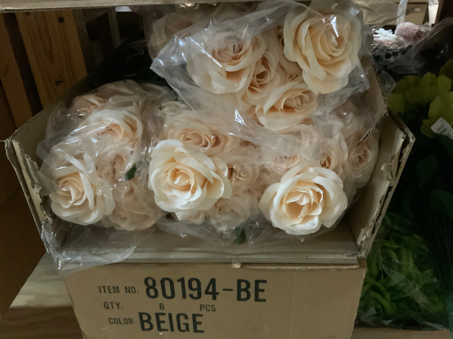 22 IN Micro Peach Rose Bush - BEIGE