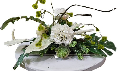 White Modern Centerpiece 30in