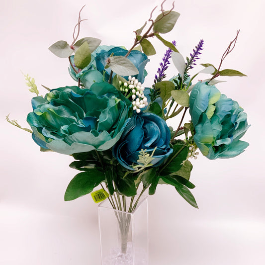 Rose Peony Mix Bush H17 - TEAL