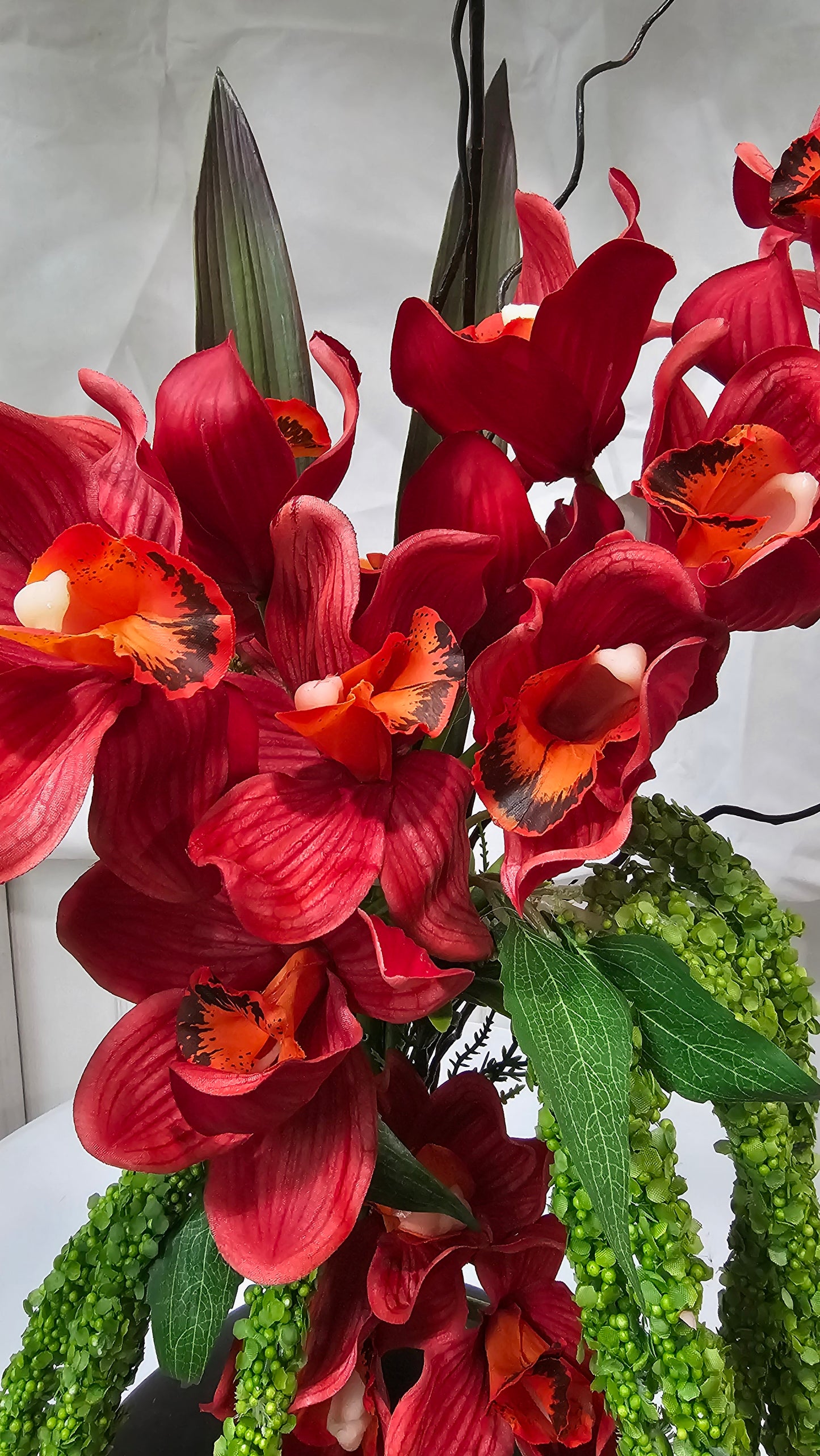 Custom Arrangement Modern Red Orchid