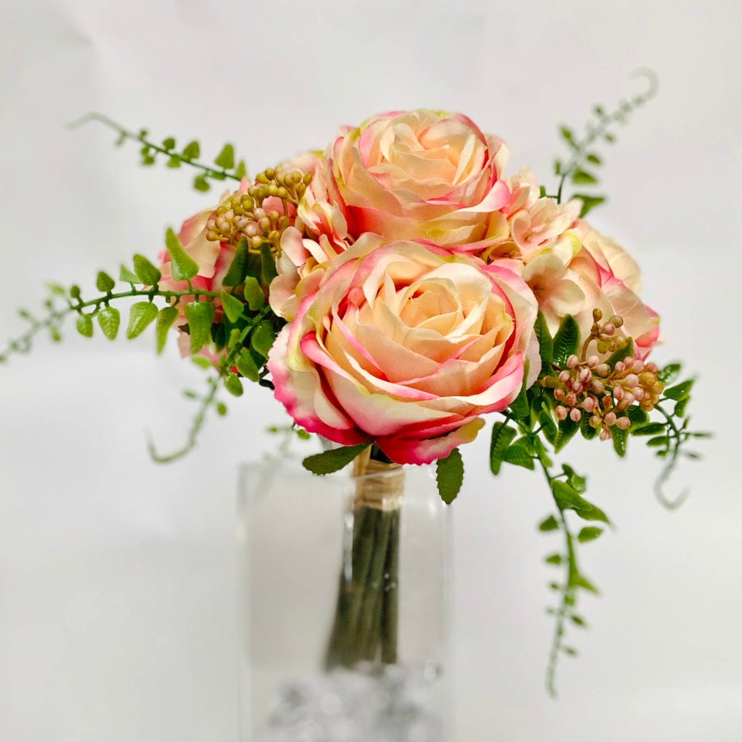 10” Rose/Hydrangea/Berry Bouquet - MVCM