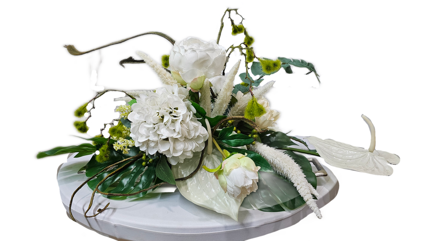 White Modern Centerpiece 30in