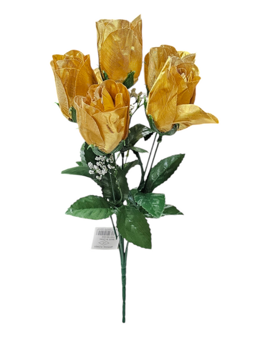 Closed Rose Bush Single Gold