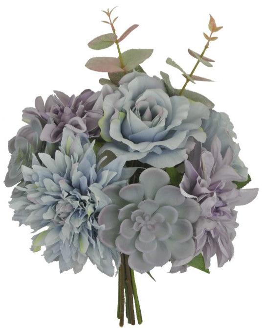 15 IN DAHLIA ROSE SUCCULENT - BLUE