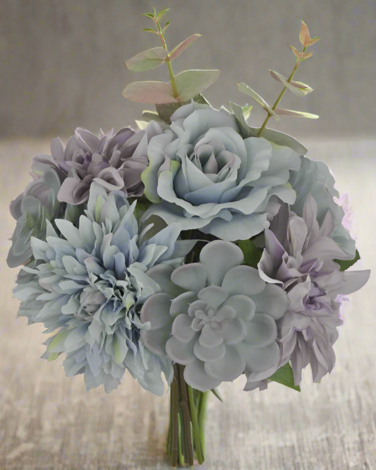 15 IN DAHLIA ROSE SUCCULENT - BLUE