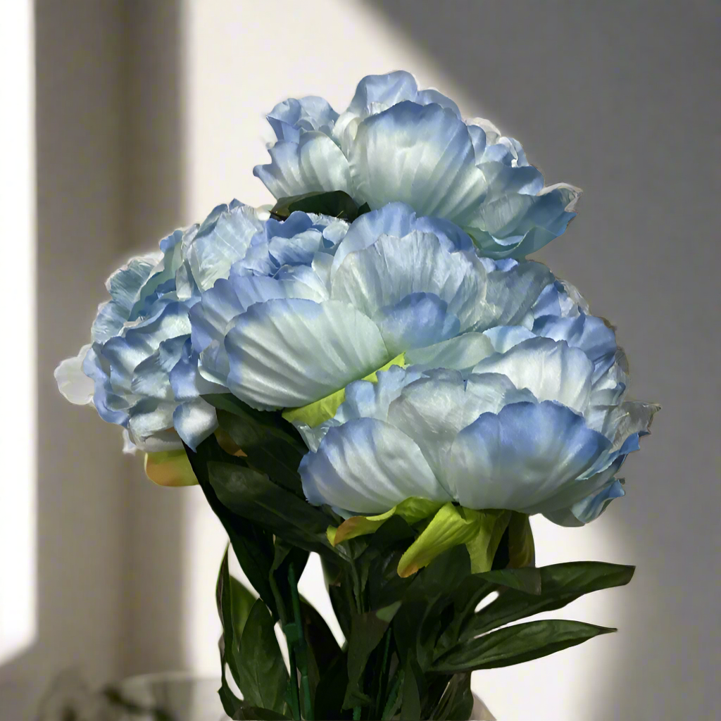 22” PEONY BUSH X7 LT BLUE