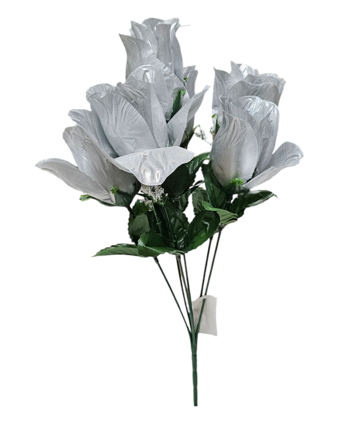 Closed Rose Bush Single Silver