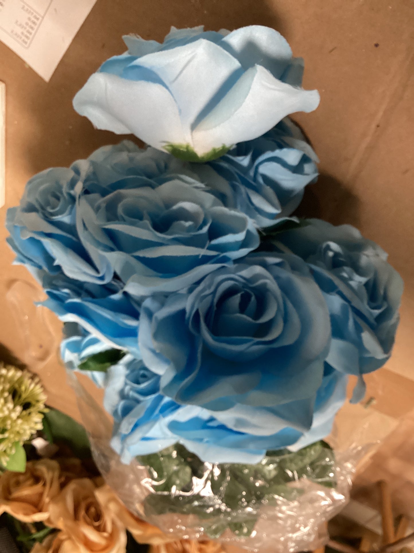 22 IN Micro Peach Rose Bush - LT BLUE